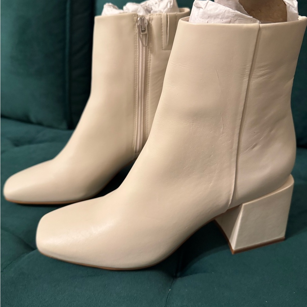 Elegant Cream Ankle Boots